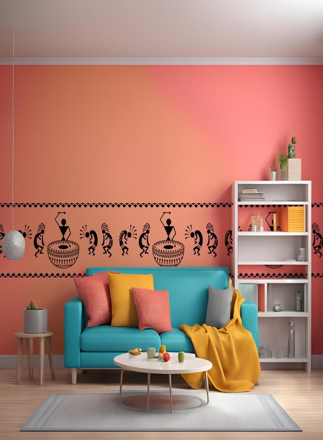 StenCart Combo of 2 Drum Warli Art & Kamdhenu Cow Stencils for Wall Painting DIY Reusable Wall Stencil Design for Wall Decoration (16x24 inch) -Pack of 2 - Image 3